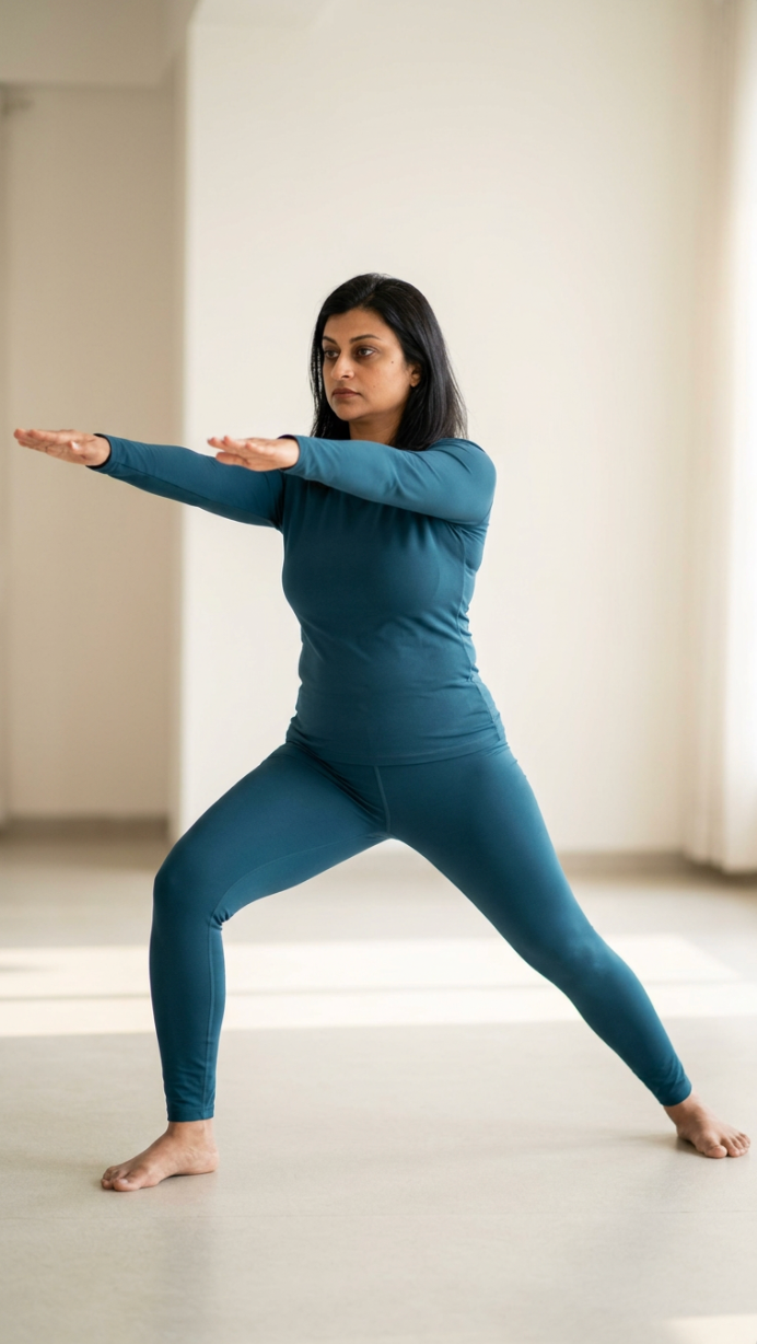 Yoga warrior pose